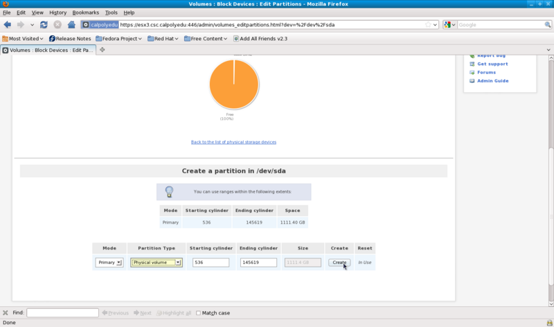 Create partition